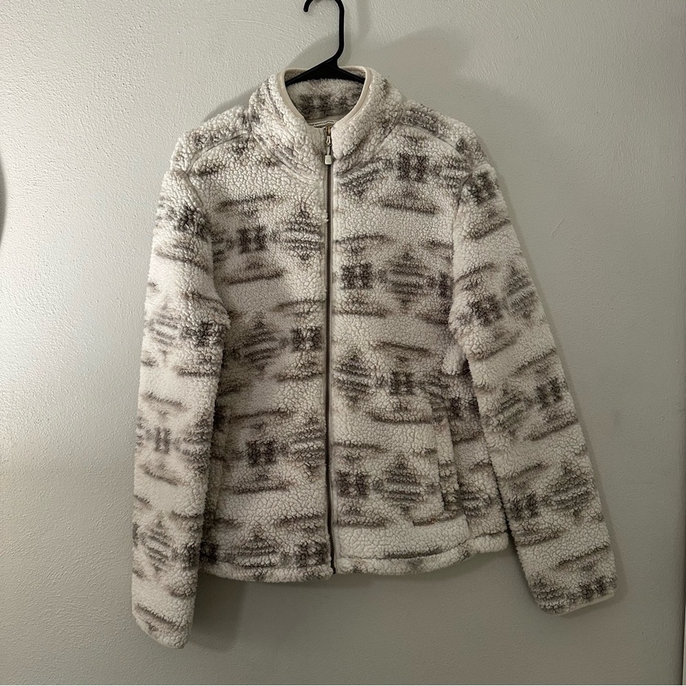 Women's Tribal Print Sherpa Fleece Jacket